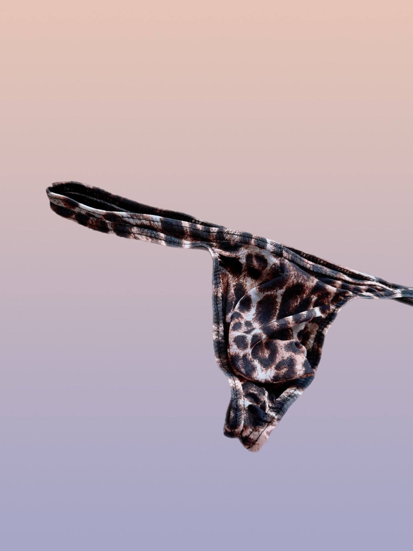 Signature Leopard Mesh Thong